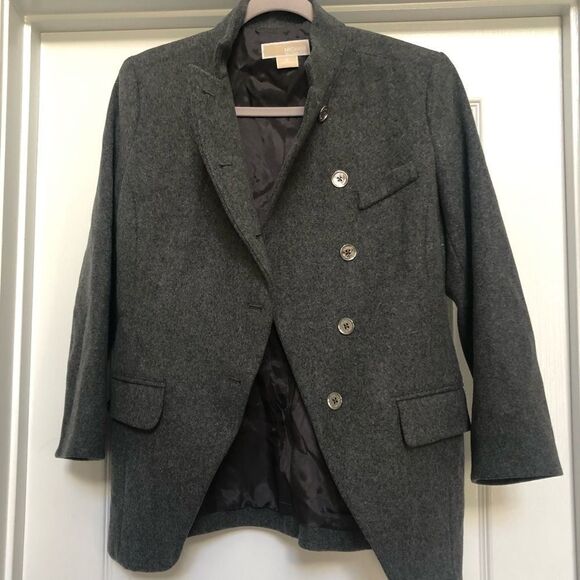 LIKE NEW grey Michael Kors wool blazer size 6 - Picture 3 of 10